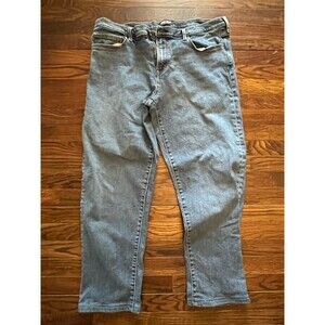 Lands End Jeans Mens 40x28 Blue Denim Square Rigger